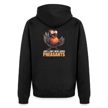 Pheasants Pheasant - Unisex Premium Organic Zip Hoodie - black - Back - Nico (187cm)