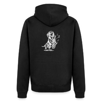 Teckel Saxophone Art Chien - Veste à capuche bio Premium Unisexe - noir - Dos - Nico (187cm)