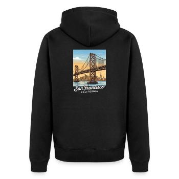 San Francisco - Veste à capuche bio Premium Unisexe - noir - Dos - Nico (187cm)