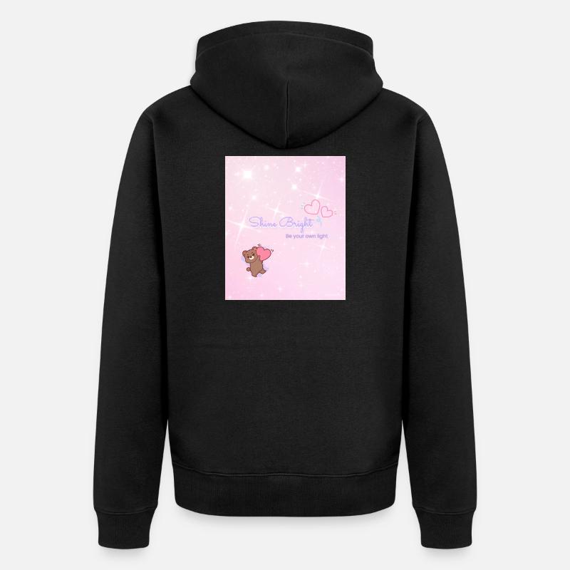 Shine Bright – Be Your Own Light - Unisex Premium Bio Zip Hoodie - Schwarz