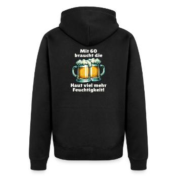 60th Birthday 60s 60s Gift Saying Sayings - Unisex Premium Organic Zip Hoodie - black - Back - Nico (187cm)