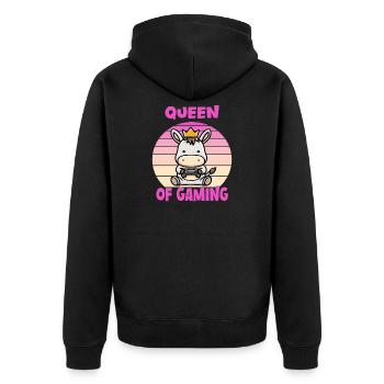 Reine du jeu - Veste à capuche bio Premium Unisexe - noir - Dos - Nico (187cm)