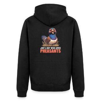Pheasants Pheasant - Unisex Premium Organic Zip Hoodie - black - Back - Nico (187cm)
