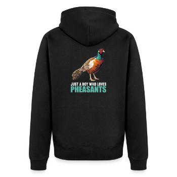 Pheasants Pheasant - Unisex Premium Organic Zip Hoodie - black - Back - Nico (187cm)