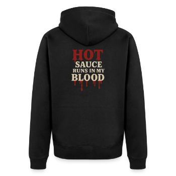 Saucier Pieux Chili Fermenté Épicé - Veste à capuche bio Premium Unisexe - noir - Dos - Nico (187cm)