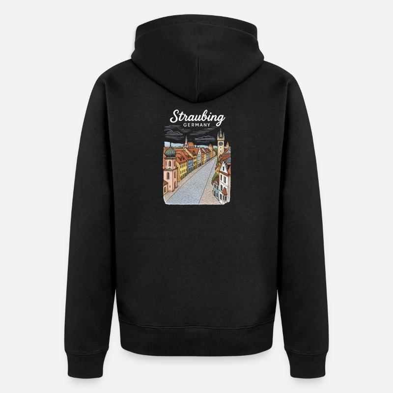 Straubing - Veste à capuche bio Premium Unisexe - noir