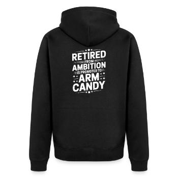 Lustiger Spruch Witzige Sprüche Lustiges Geschenk - Unisex Premium Bio Zip Hoodie - Schwarz - Hinten - Nico (187cm)