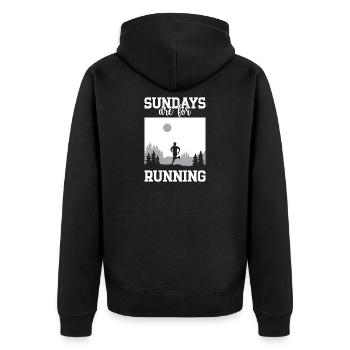Les dimanches des marathoniens sont pour le cadeau de course - Veste à capuche bio Premium Unisexe - noir - Dos - Nico (187cm)
