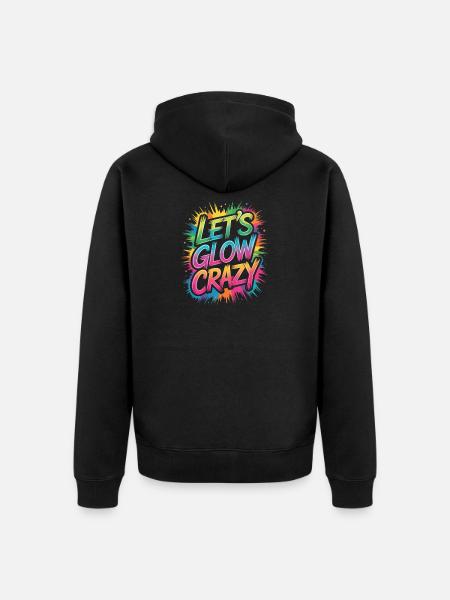 Let's Glow Crazy Retro Sunglasses - Unisex Premium Organic Zip Hoodie - black