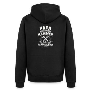 Dad Hammer Toolbox - Unisex Premium Organic Zip Hoodie - black - Back - Nico (187cm)