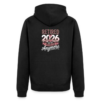 Retired 2026 Not My Problem - Unisex Premium Organic Zip Hoodie - black - Back - Nico (187cm)