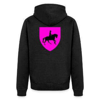 Pferde - Unisex Premium Bio Zip Hoodie - Schwarz - Hinten - Nico (187cm)