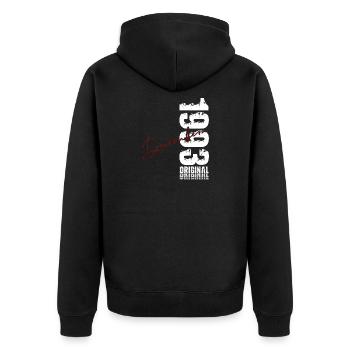 33e anniversaire Original Décembre Né en 1993 - Veste à capuche bio Premium Unisexe - noir - Dos - Nico (187cm)