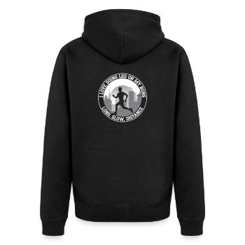 marathonien LOve faire LSD My Run Running Gift - Veste à capuche bio Premium Unisexe - noir - Dos - Nico (187cm)