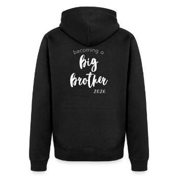 Become a Big Brother 2026 - Unisex Premium Organic Zip Hoodie - black - Back - Nico (187cm)