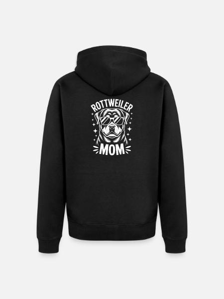 Rottweiler Saying Mom Funny Rottweiler Gift - Unisex Premium Organic Zip Hoodie - black