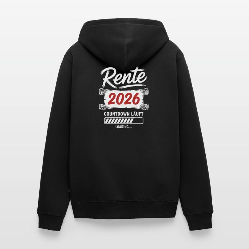 Rente 2026 Countdown läuft Unisex Premium Bio Zip Hoodie