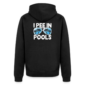 Schwimmen Wassersport Schwimmer Geschenke - Unisex Premium Bio Zip Hoodie - Schwarz - Hinten - Nico (187cm)