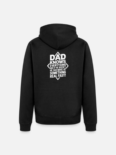 Papa Fun Vader Humor Citaat - Uniseks Premium bio ziphoodie - zwart