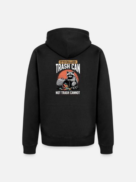 Funny Raccoon - Unisex Premium Bio Zip Hoodie - Schwarz