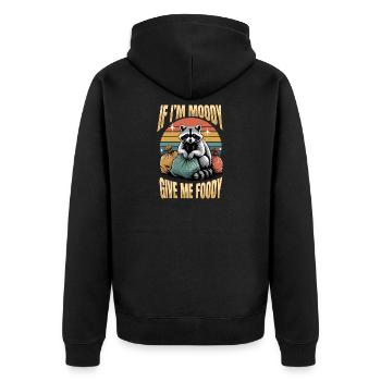 Funny Raccoon - Unisex Premium Bio Zip Hoodie - Schwarz - Hinten - Nico (187cm)