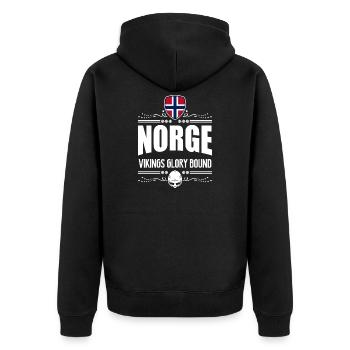 NORVÈGE - NORGE VIKINGS GLORY - Veste à capuche bio Premium Unisexe - noir - Dos - Nico (187cm)