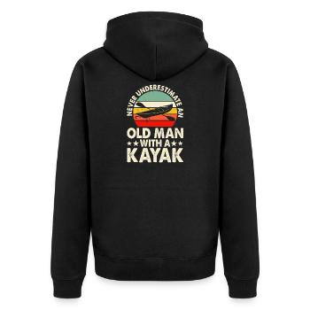 Kayak Kayaker Gifts Water Sports Outfits - Unisex Premium Organic Zip Hoodie - black - Back - Nico (187cm)