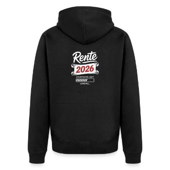 Pension 2026 Countdown - Unisex Premium Organic Zip Hoodie - black - Back - Nico (187cm)