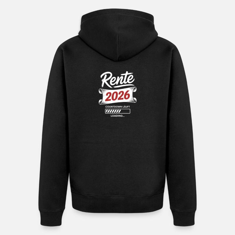 Rente 2026 Countdown - Unisex Premium Bio Zip Hoodie - Schwarz