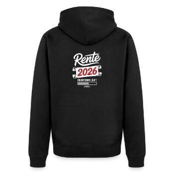 Pension 2026 Countdown - Unisex Premium Organic Zip Hoodie - black - Back - Nico (187cm)