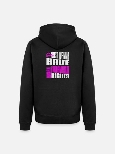 Mädchen Wollen Grundrechte Frauenrechte Menschen - Unisex Premium Bio Zip Hoodie - Schwarz