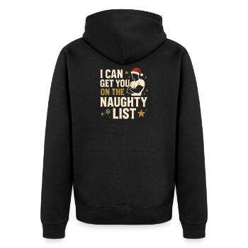 Noël Vilain Liste Noël Humour Hommes Drôle - Veste à capuche bio Premium Unisexe - noir - Dos - Nico (187cm)