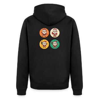 Weihnachtsmann Weihnachtsbaum Weihnachten - Unisex Premium Bio Zip Hoodie - Schwarz - Hinten - Nico (187cm)