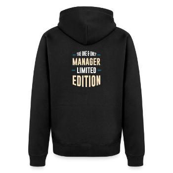 The One and Only Manager Limited Edition - Unisex Premium Organic Zip Hoodie - black - Back - Nico (187cm)