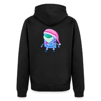 Christmas Game Console Kawaii Robot Santa - Unisex Premium Organic Zip Hoodie - black - Back - Nico (187cm)