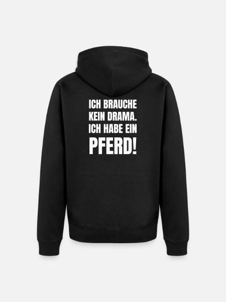 Pas de drame, j’ai un cheval - Veste à capuche bio Premium Unisexe - noir