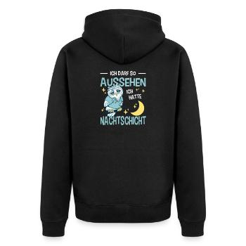 Pflegerin Geschenke Pflege Lustig Krankenpflegerin - Unisex Premium Bio Zip Hoodie - Schwarz - Hinten - Nico (187cm)