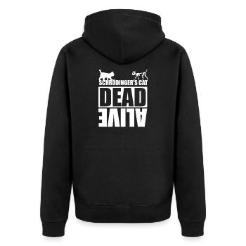 Le chat de Schrödinger - Veste à capuche bio Premium Unisexe - noir - Dos - Nico (187cm)