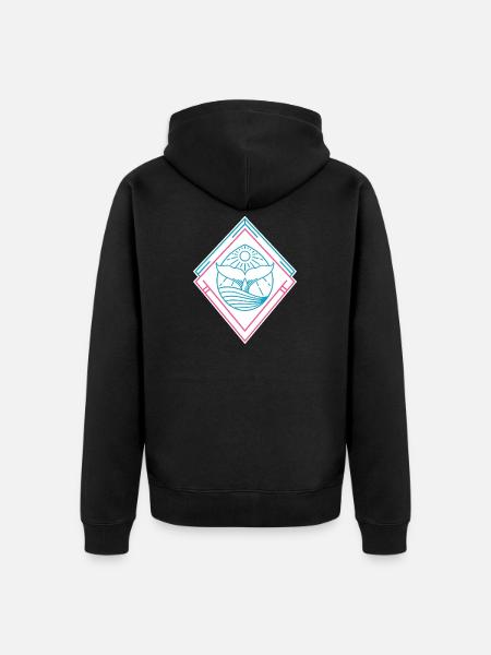 Whale Geometric Shapes – Trendy Hipster Design - Unisex Premium Organic Zip Hoodie - black
