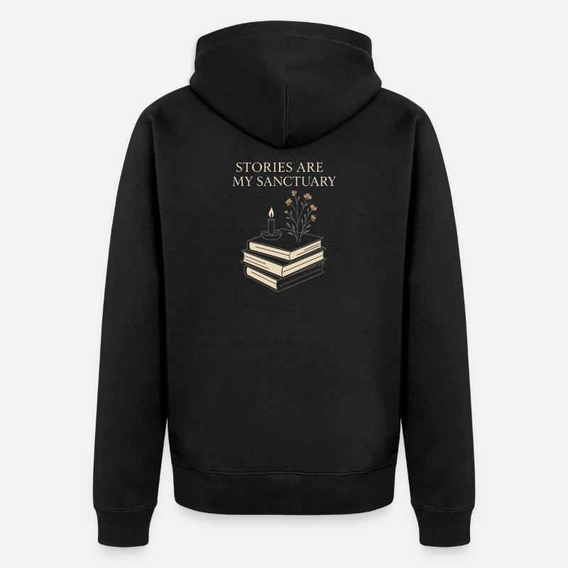 Bücherhafter, Gemütlicher - Veste à capuche bio Premium Unisexe - noir