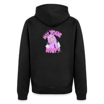 Not Your Waifu Anime Girl Cute Pink Aesthetic Art - Unisex Premium Organic Zip Hoodie - black - Back - Nico (187cm)