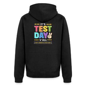 Examen d’enseignant - Veste à capuche bio Premium Unisexe - noir - Dos - Nico (187cm)