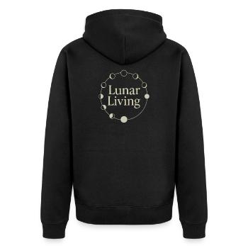 Moon Cycle Moon Goddess Intentionally - Unisex Premium Organic Zip Hoodie - black - Back - Nico (187cm)