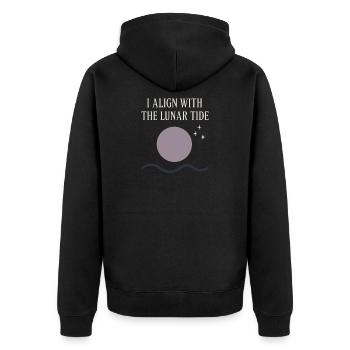 Moon Cycle Moon Goddess Intentionally - Unisex Premium Organic Zip Hoodie - black - Back - Nico (187cm)