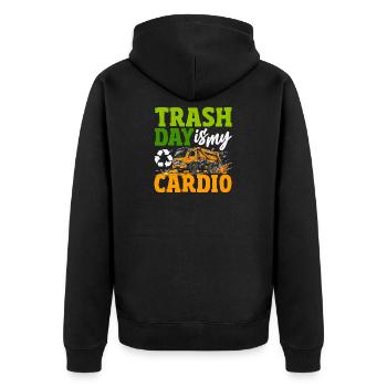 Garbage Day is my favorite day - Unisex Premium Organic Zip Hoodie - black - Back - Nico (187cm)