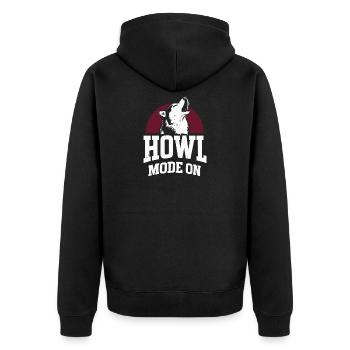 Howl Mode On Husky Design - Unisex Premium Organic Zip Hoodie - black - Back - Nico (187cm)