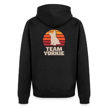 Équipe Yorkie Retro Yorkshire Terrier - Veste à capuche bio Premium Unisexe - noir - Dos - Nico (187cm)