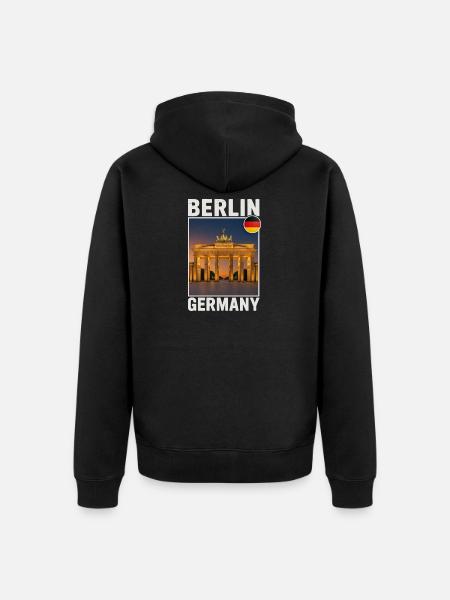 Berlin Brandenburg Gate - Unisex Premium Organic Zip Hoodie - black