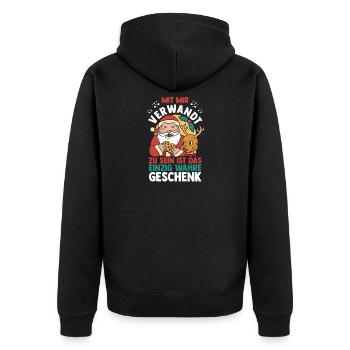 Weihnachtsmann Weihnachtszeit Weihnachts - Unisex Premium Bio Zip Hoodie - Schwarz - Hinten - Nico (187cm)