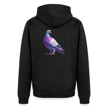 Tauben Taube - Unisex Premium Bio Zip Hoodie - Schwarz - Hinten - Nico (187cm)
